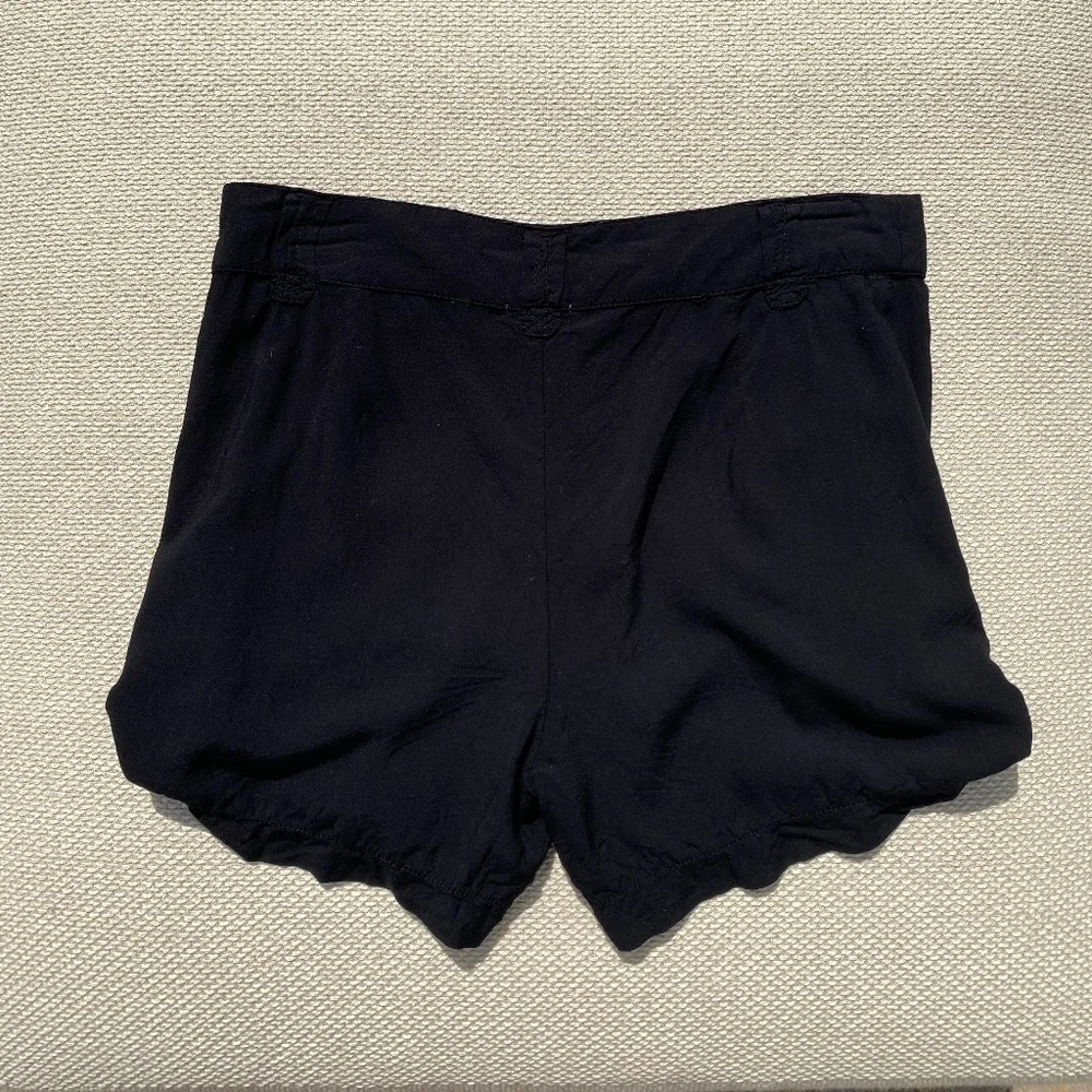 Ella Moss shorts black side cuff snap girls 14